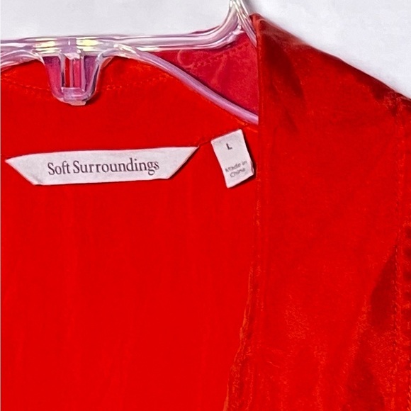 Soft Surroundings | Orange Cascade Sleeveless Shirt Dress, Large - Picture 7 of 8